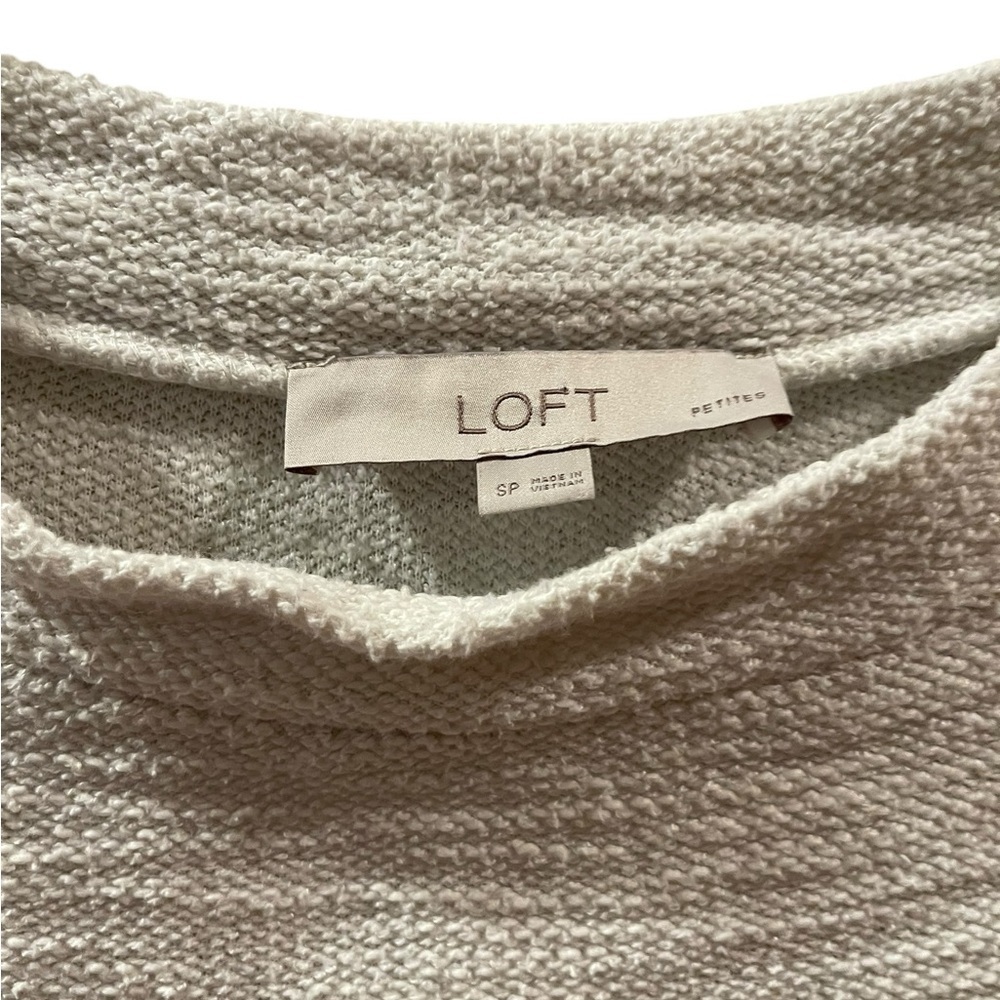 Loft Ann Taylor Women’s Sweater Cream Round Neck Long Sleeve Petite Small - Picture 3 of 7